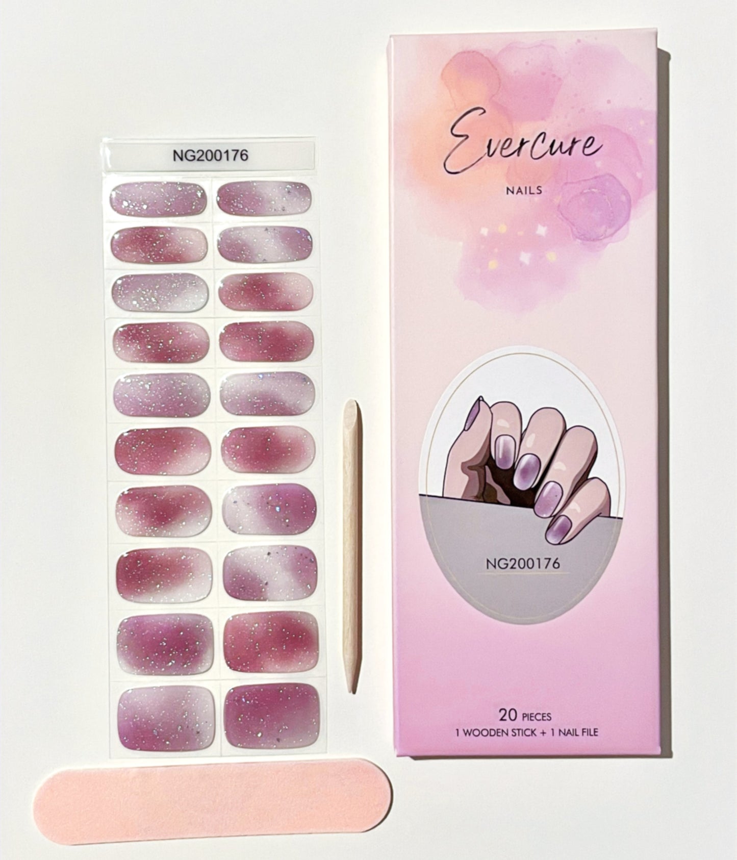 Cotton Candy Skies Semi-Cured Gel Nail Wraps Kit image 1