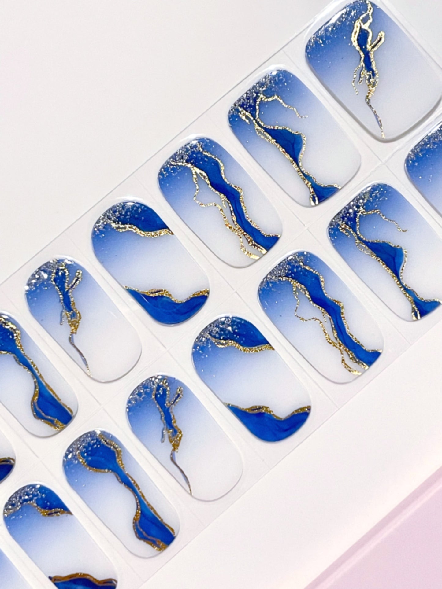 Lapis Lazuli Semi-Cured Gel Nail Wraps Kit image 0