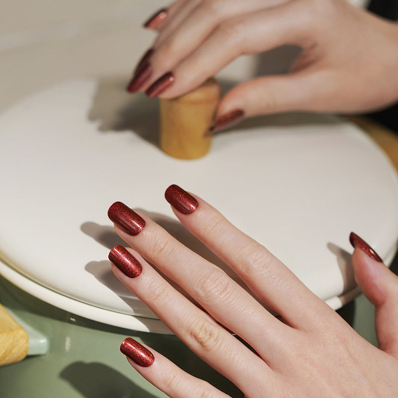 Wrapped in Red Semi-Cured Gel Nail Sticker Kit image 2