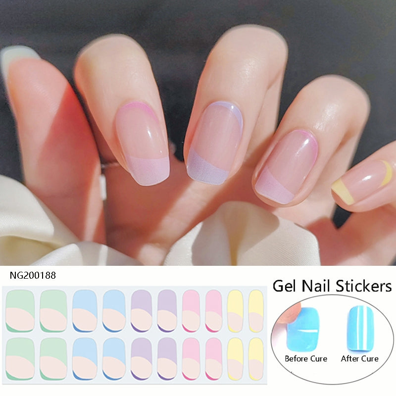 Rainbow Twist Semi-Cured Gel Nail Wraps Kit image 3