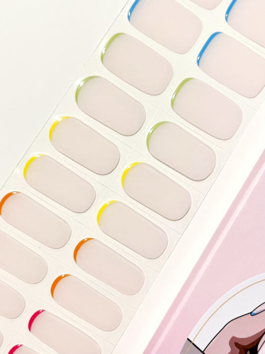 Rainbow Sliver Semi-Cured Gel Nail Wraps Kit image 1