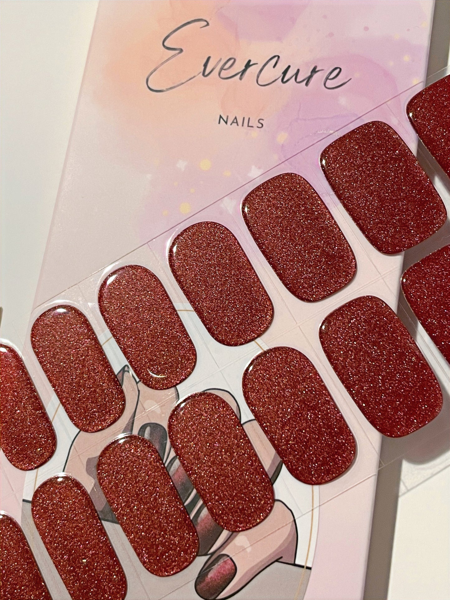 Wrapped in Red Semi-Cured Gel Nail Sticker Kit image 0