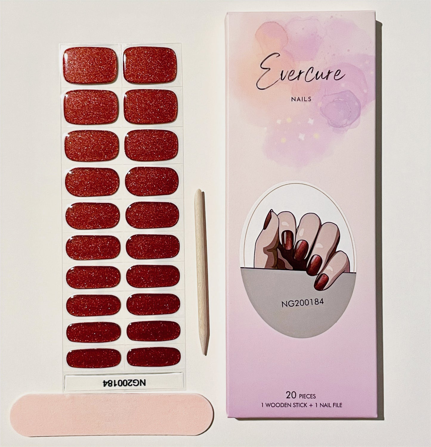 Wrapped in Red Semi-Cured Gel Nail Sticker Kit image 1