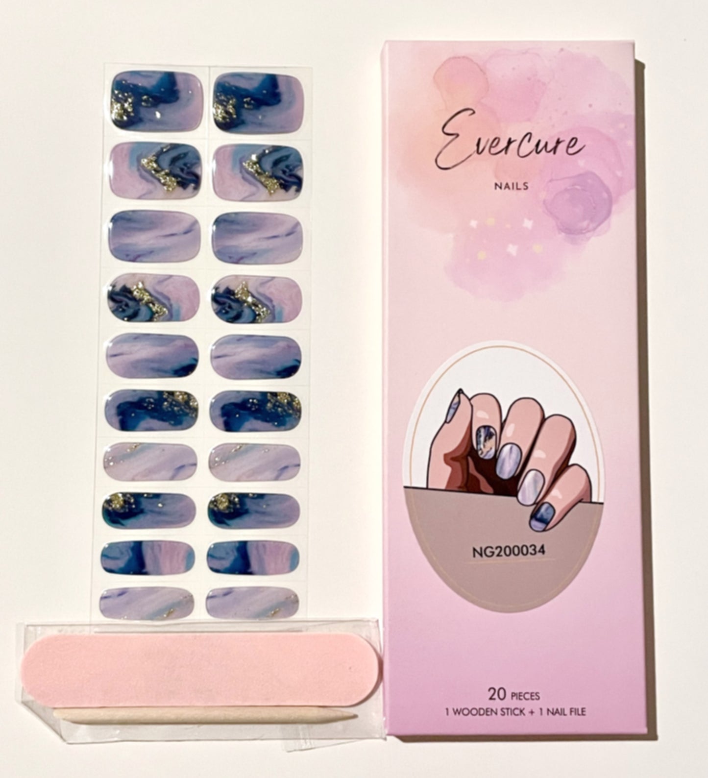 Mermaid Pool Semi-Cured Gel Nail Wraps Kit image 2