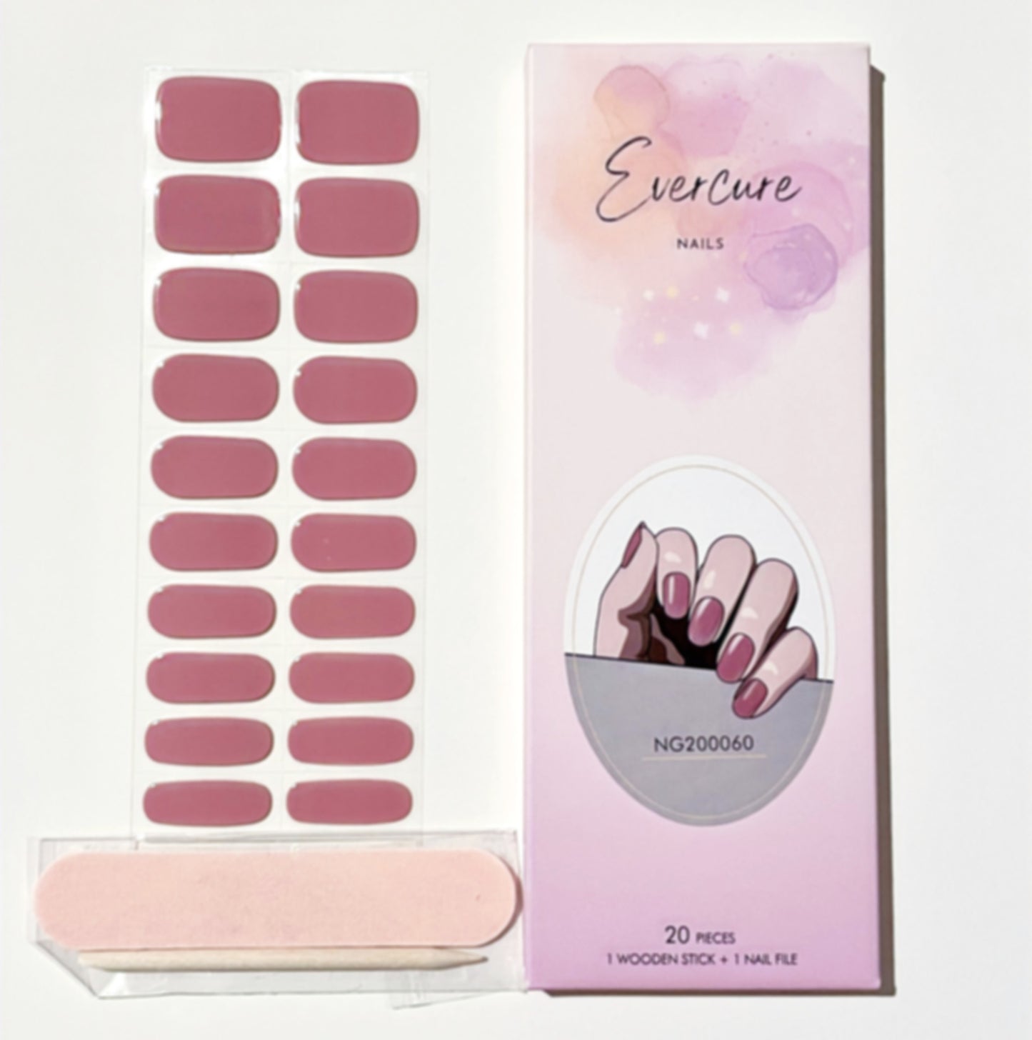 Dusty Rose Semi-Cured Gel Nail Wraps Kit image 0