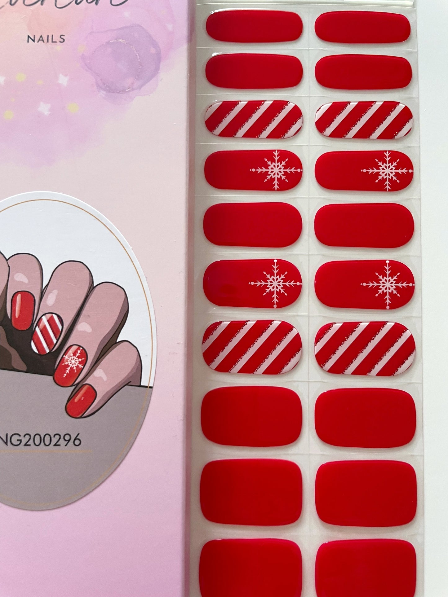 Candy Cane Semi-cured Gel Nail Wraps Kit image 1