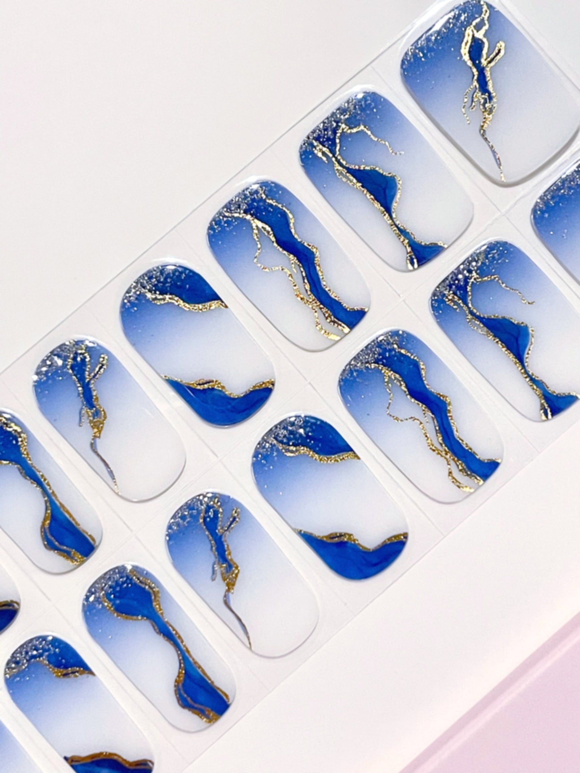 Lapis Lazuli Semi-Cured Gel Nail Wraps Kit image 0