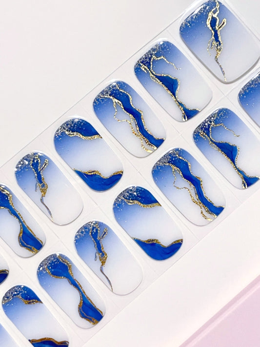 Lapis Lazuli Semi-Cured Gel Nail Wraps Kit image 0