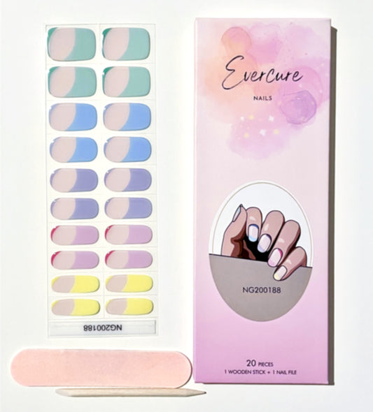 Rainbow Twist Semi-Cured Gel Nail Wraps Kit image 0