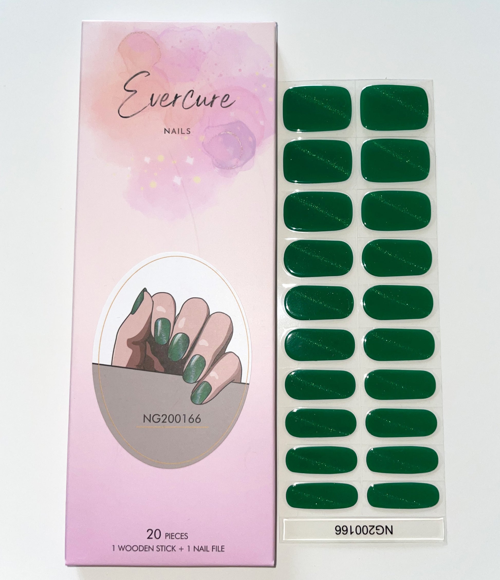 Pine Tree Semi cured Gel Nail Sticker Kit image 1