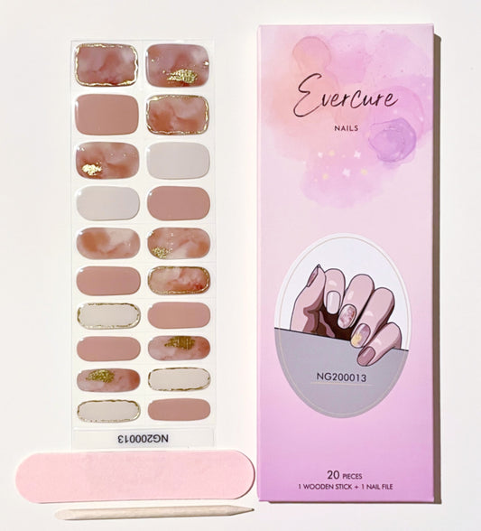 Marble Rose Semi-Cured Gel Nail Wraps Kit image 0