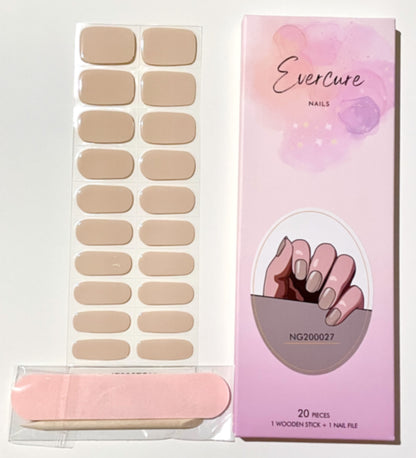 Light Nude Semi-Cured Gel Nail Wraps Kit image 0