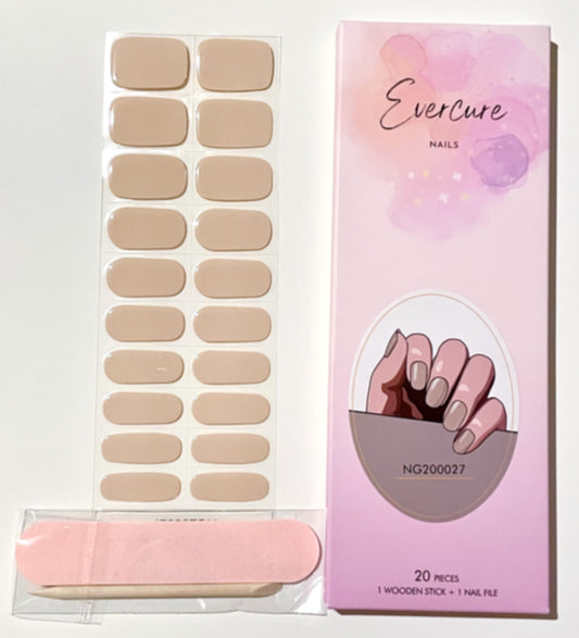 Light Nude Semi-Cured Gel Nail Wraps Kit image 0