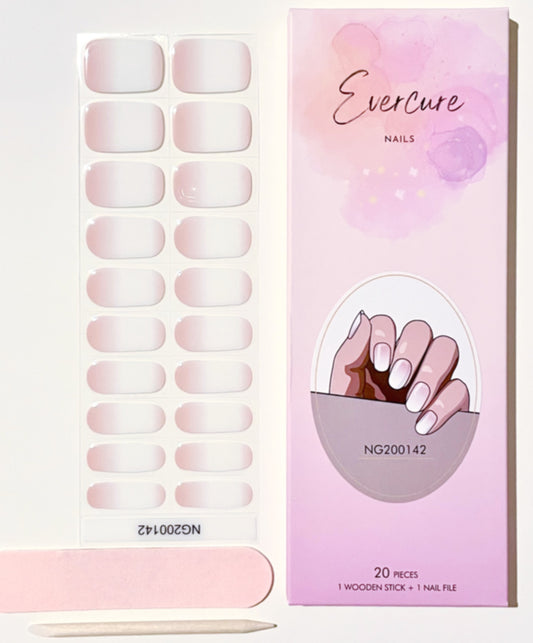 Pink and White Ombre Semi-Cured Gel Nail Wraps Kit image 0