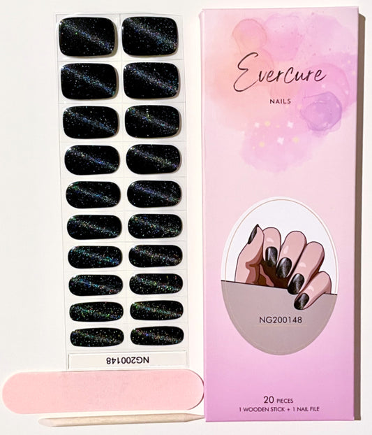 Black Galaxy Semi-Cured Gel Nail Wraps Kit image 1