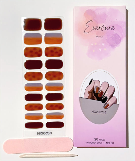Red Leopard Semi-Cured Gel Nail Wraps Kit image 0