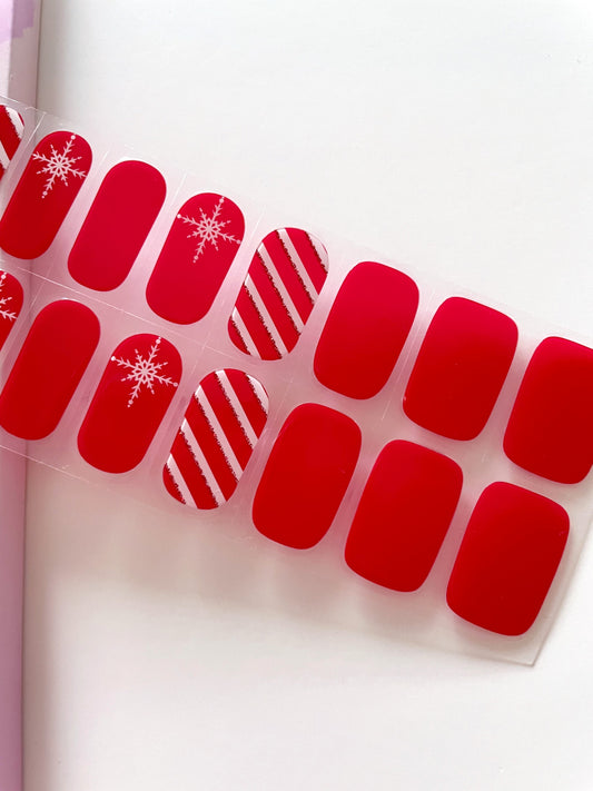 Candy Cane Semi-cured Gel Nail Wraps Kit image 0