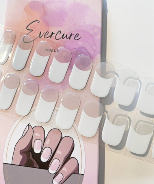 White French Tip Semi-cured Gel Nail Wraps Kit image 0