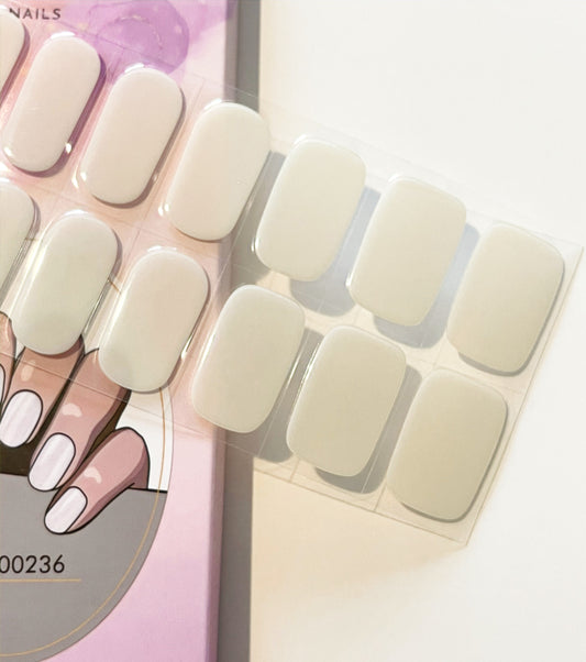 Off White Semi cured Gel Nail Sticker Kit image 0