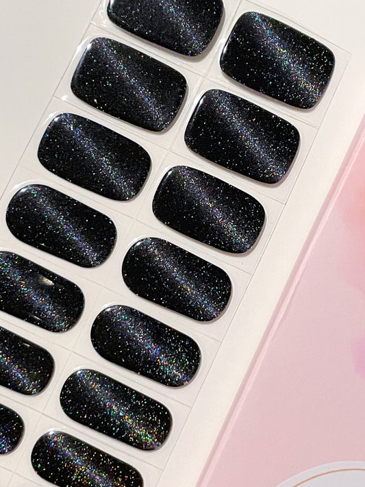 Black Galaxy Semi-Cured Gel Nail Wraps Kit image 0