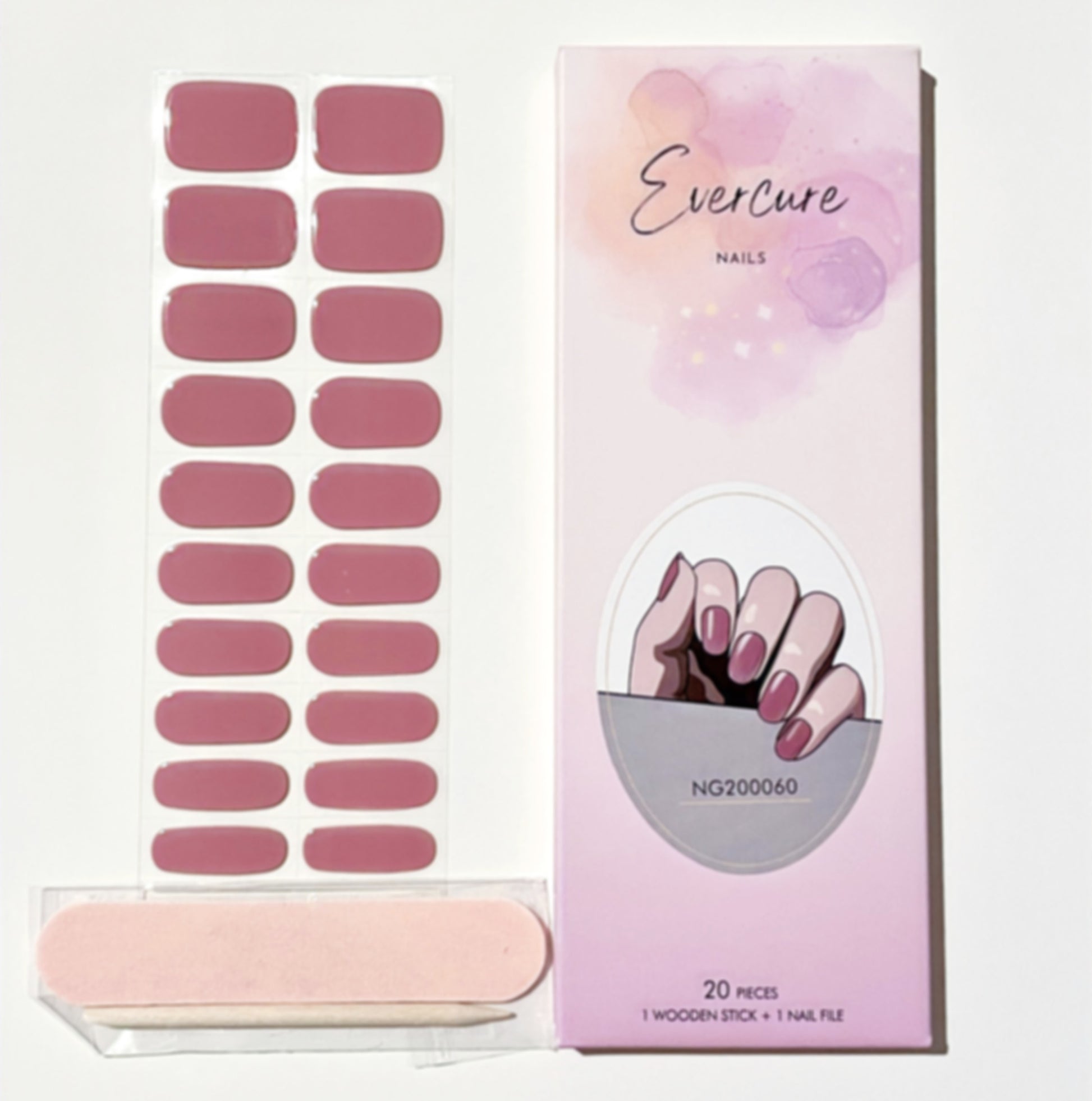 Dusty Rose Semi-Cured Gel Nail Wraps Kit image 0