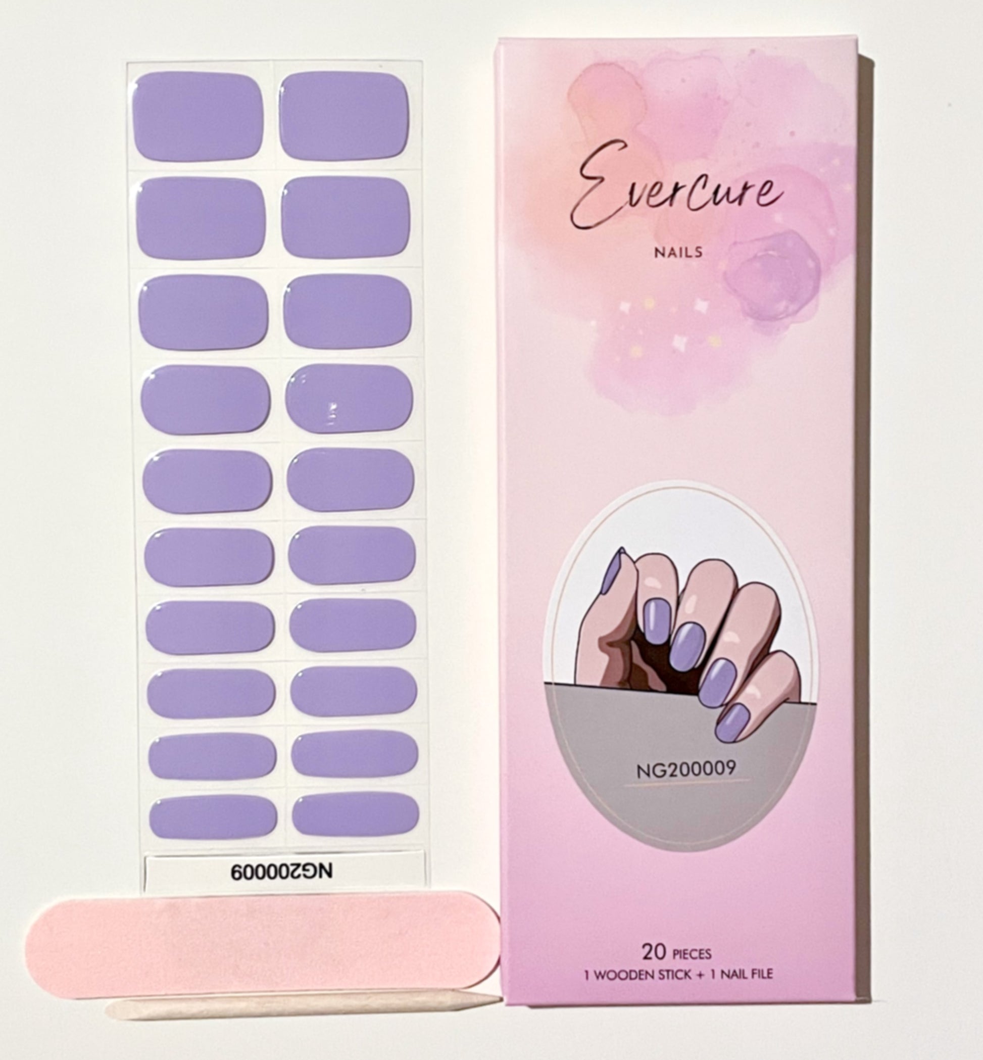 Lavender Semi-Cured Gel Nail Wraps Kit image 0