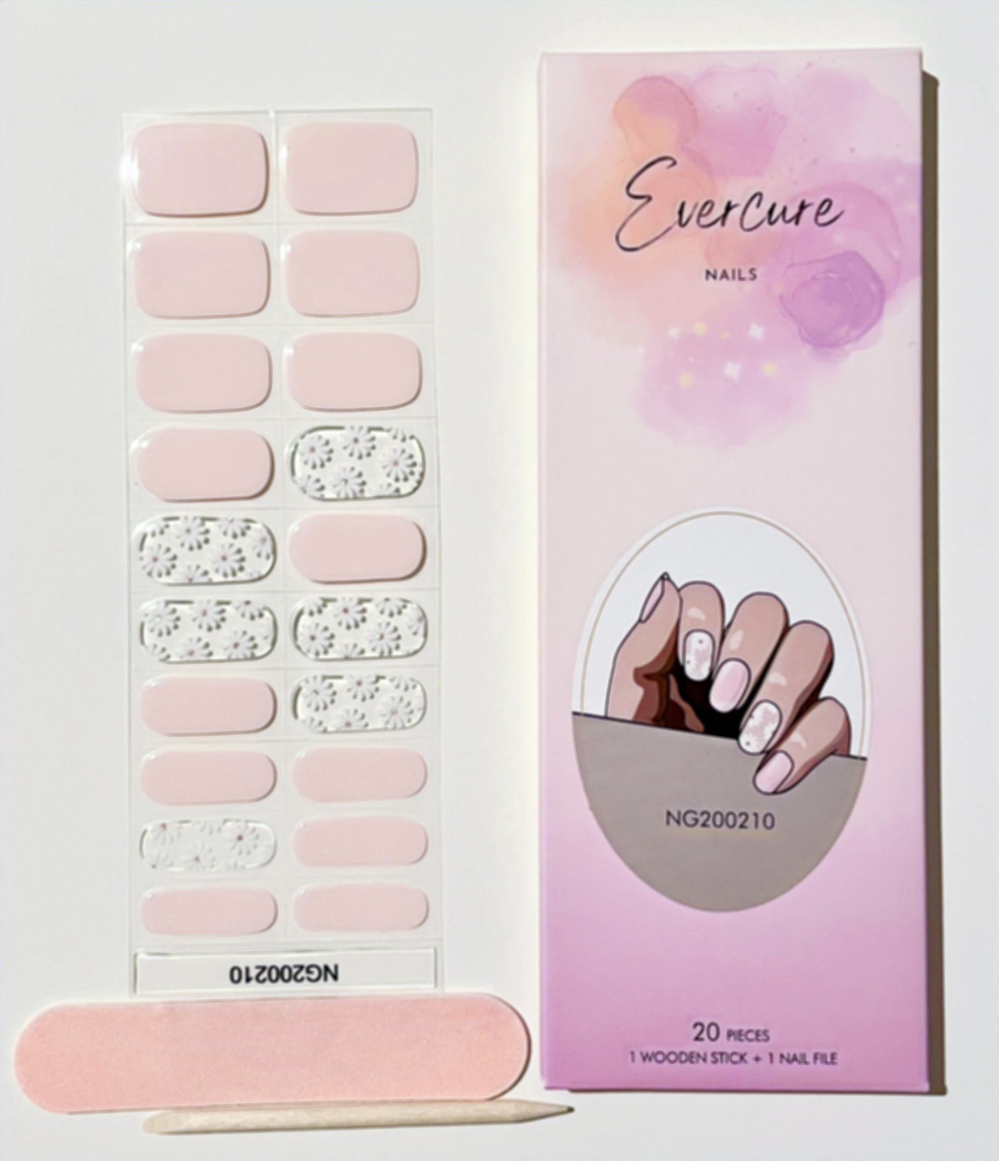Daisy Blooms Semi-Cured Gel Nail Wraps Kit image 2