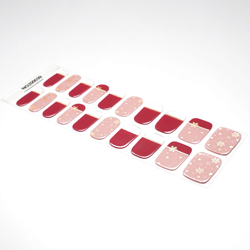 Cranberry Christmas Cake Semi Cured Gel Nail Wraps Kit